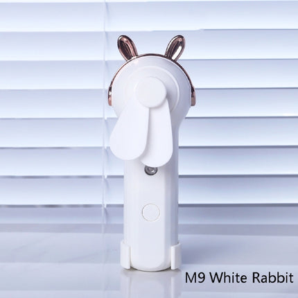 Handheld Hydrating Device Chargeable Fan Mini USB Charging Spray Humidification Small Fan, M9 White Rabbit, M9 Pink Rabbit, M9 Blue Rabbit, M10 White Kitten, M10 Pink Kitten, M10 Blue Kitten, M11 White Deer, M11 Pink Deer, M11 Blue Deer