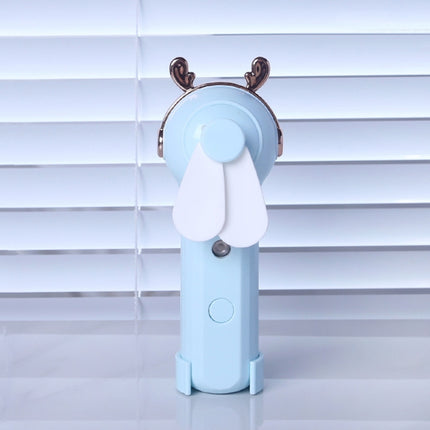 Handheld Hydrating Device Chargeable Fan Mini USB Charging Spray Humidification Small Fan, M9 White Rabbit, M9 Pink Rabbit, M9 Blue Rabbit, M10 White Kitten, M10 Pink Kitten, M10 Blue Kitten, M11 White Deer, M11 Pink Deer, M11 Blue Deer