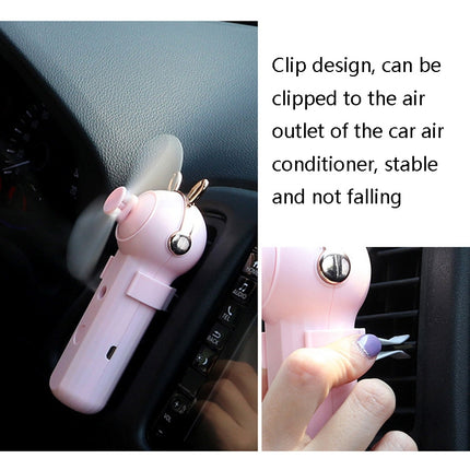 Handheld Hydrating Device Chargeable Fan Mini USB Charging Spray Humidification Small Fan, M9 White Rabbit, M9 Pink Rabbit, M9 Blue Rabbit, M10 White Kitten, M10 Pink Kitten, M10 Blue Kitten, M11 White Deer, M11 Pink Deer, M11 Blue Deer