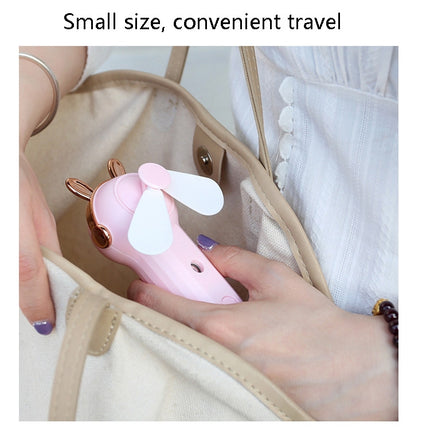 Handheld Hydrating Device Chargeable Fan Mini USB Charging Spray Humidification Small Fan, M9 White Rabbit, M9 Pink Rabbit, M9 Blue Rabbit, M10 White Kitten, M10 Pink Kitten, M10 Blue Kitten, M11 White Deer, M11 Pink Deer, M11 Blue Deer