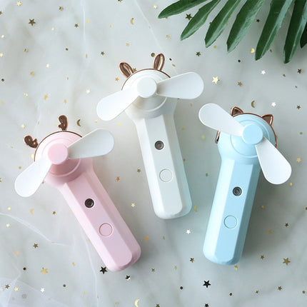 Handheld Hydrating Device Chargeable Fan Mini USB Charging Spray Humidification Small Fan, M9 White Rabbit, M9 Pink Rabbit, M9 Blue Rabbit, M10 White Kitten, M10 Pink Kitten, M10 Blue Kitten, M11 White Deer, M11 Pink Deer, M11 Blue Deer