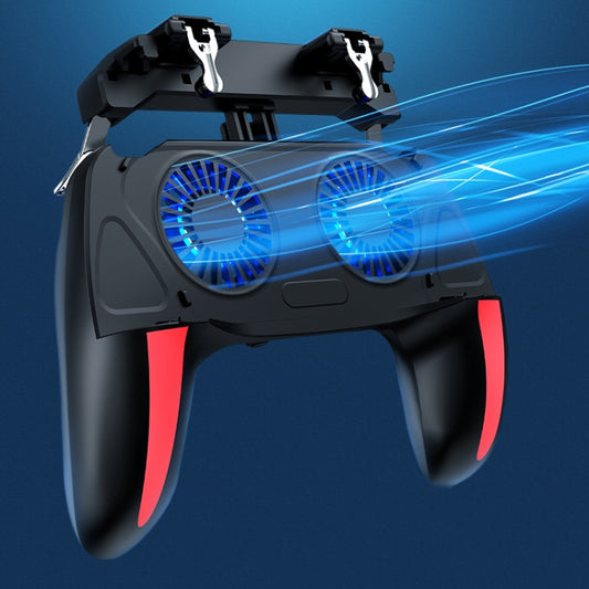 H10 4 in 1 Dual Fan Cooling Gamepad Game  Auxiliary Button Grip with Stand & Power Bank Function, Plug-in