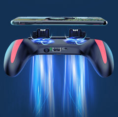 H10 4 in 1 Dual Fan Cooling Gamepad Game  Auxiliary Button Grip with Stand & Power Bank Function, Plug-in