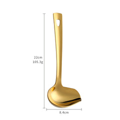 304 Stainless Steel Oil Spoon Thickened Soup Spoon Pouring Sauce Spoon, Soup Spoon (Silver), Soup Spoon (Magic Colorful), Soup Spoon (Golden), Soup Spoon (Rose Gold), Soup Spoon (Magic Red)