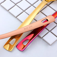 304 Stainless Steel Oil Spoon Thickened Soup Spoon Pouring Sauce Spoon, Soup Spoon (Silver), Soup Spoon (Magic Colorful), Soup Spoon (Golden), Soup Spoon (Rose Gold), Soup Spoon (Magic Red)
