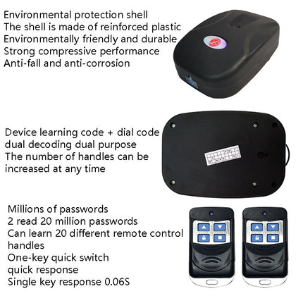 Electric Garage Door Controller Rolling Door Roll Gate Remote Control Plug-Chain Motor Receiver, without Cable