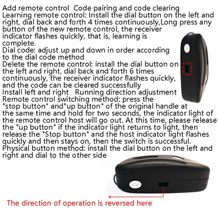 Electric Garage Door Controller Rolling Door Roll Gate Remote Control Plug-Chain Motor Receiver, without Cable