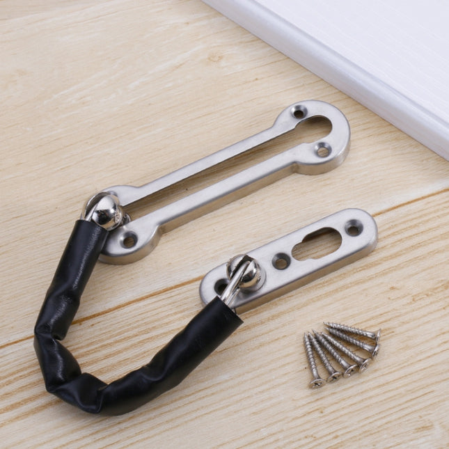 Thickened Anti-Theft Chain Stainless Steel Door Bolts Hotel Room Door Chain Buckle, Specification: Large (Black), Large (Silver), Large (Gold), Large (Red Bronze), Large (Green Bronze), Medium (Stainless Steel Color), Large (Black)