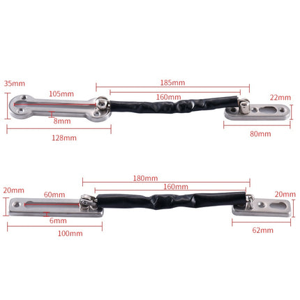 Thickened Anti-Theft Chain Stainless Steel Door Bolts Hotel Room Door Chain Buckle, Specification: Large (Black), Large (Silver), Large (Gold), Large (Red Bronze), Large (Green Bronze), Medium (Stainless Steel Color), Large (Black)