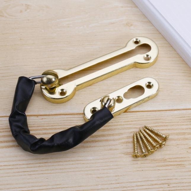 Thickened Anti-Theft Chain Stainless Steel Door Bolts Hotel Room Door Chain Buckle, Specification: Large (Black), Large (Silver), Large (Gold), Large (Red Bronze), Large (Green Bronze), Medium (Stainless Steel Color), Large (Black)