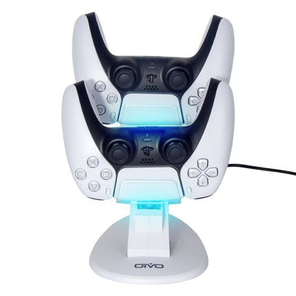 OIVO IV-P5234 Gamepad Aircraft Two-Seater Charger For PS5, White, Black