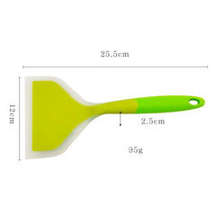 Silicone Nonstick Spatula Wide Mouth Steak Pizza Spatula Kitchen Tool, Green + Green, Pink + Green, Blue + Pink, Orange + Orange