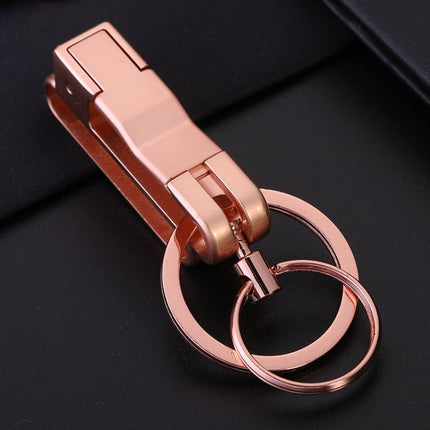 JOBON ZB-8782 Car Keychain Men Metal Anti-Lost Double Ring Detachable Keychain, ZB-8782