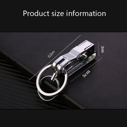 JOBON ZB-8782 Car Keychain Men Metal Anti-Lost Double Ring Detachable Keychain, ZB-8782
