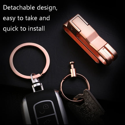 JOBON ZB-8782 Car Keychain Men Metal Anti-Lost Double Ring Detachable Keychain, ZB-8782