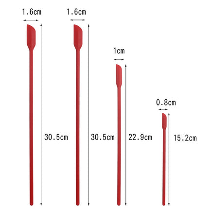 4 in 1 Silicone Mini-Pointed Scraper Lengthening Cosmetic Bottle Scraper Jam Spatula Set, 4 in 1 Red, 4 in 1 Black, 4 in 1 Colorful, 4 in 1 Purple, 4 in 1 Green