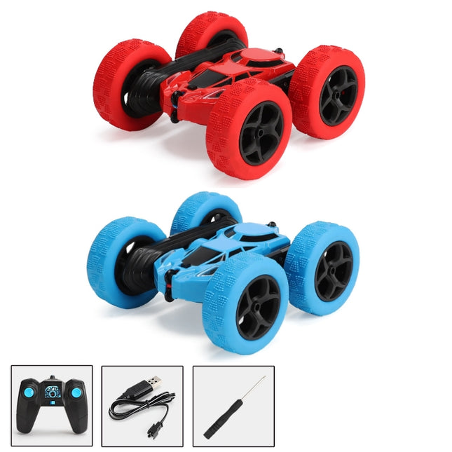 2.4G Remote Control Drift Roll Double-sided Stunt Car With Lights, Red, Blue