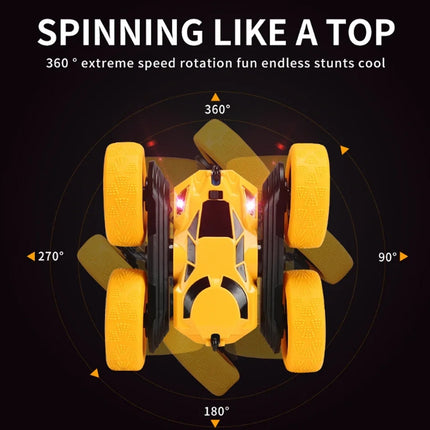 2.4G Remote Control Drift Roll Double-sided Stunt Car With Lights, Red, Blue