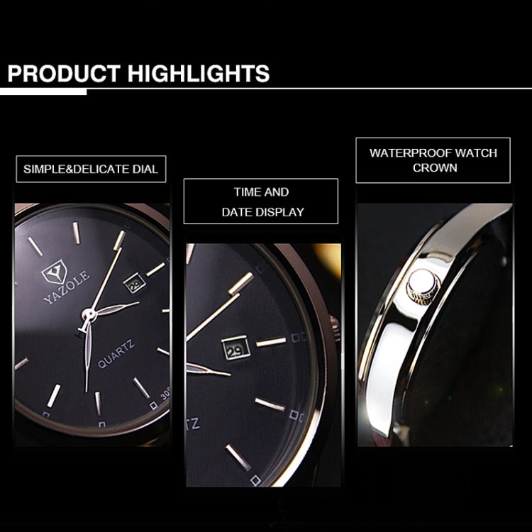 YAZOLE 308 Luminous Quartz Watch Men Watch, White Tray Brown Belt, White Tray Black Belt, Black Tray Black Belt, Black Tray Brown Belt, White Tray Silver Steel Strip, Black Tray Silver Steel Strip, Black Shell Black Tray Black Belt���������������������...