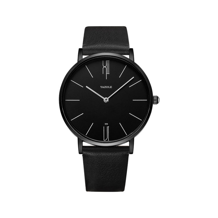 YAZOLE 506 Simple Large Scale Dial Men Business Quartz Watch, Silver Shell Black Tray Black Belt, Silver Shell White Tray Black Belt, Silver Shell Black Tray Brown Belt, Silver Shell White Tray Brown Belt, Black Shell Black Tray Black Belt�������������...