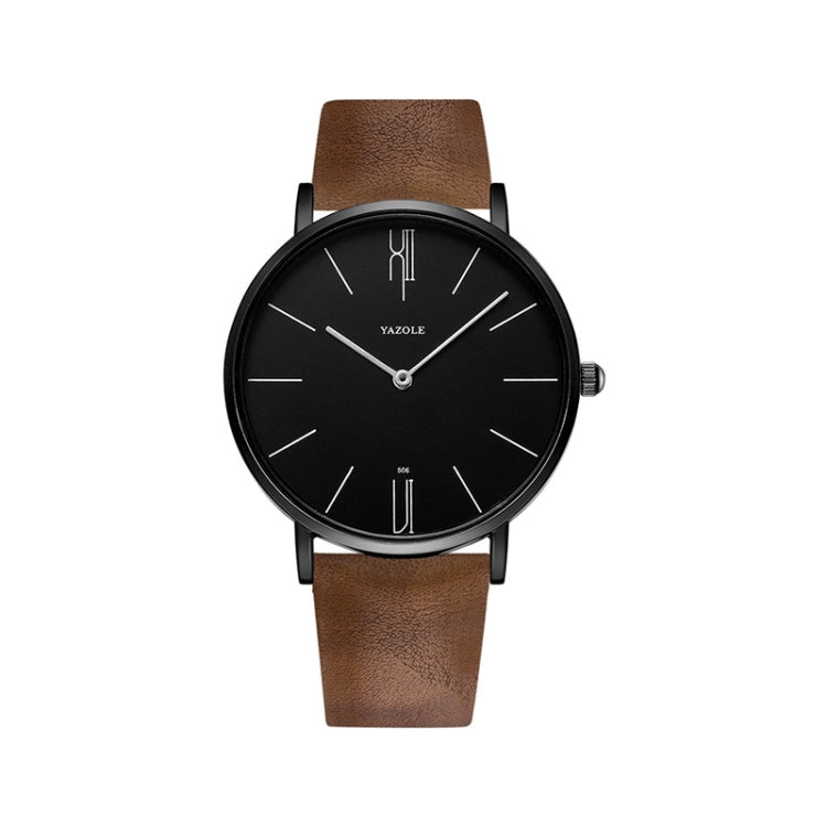 YAZOLE 506 Simple Large Scale Dial Men Business Quartz Watch, Silver Shell Black Tray Black Belt, Silver Shell White Tray Black Belt, Silver Shell Black Tray Brown Belt, Silver Shell White Tray Brown Belt, Black Shell Black Tray Black Belt�������������...