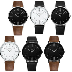 YAZOLE 506 Simple Large Scale Dial Men Business Quartz Watch, Silver Shell Black Tray Black Belt, Silver Shell White Tray Black Belt, Silver Shell Black Tray Brown Belt, Silver Shell White Tray Brown Belt, Black Shell Black Tray Black Belt�������������...