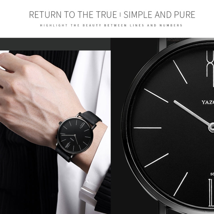 YAZOLE 506 Simple Large Scale Dial Men Business Quartz Watch, Silver Shell Black Tray Black Belt, Silver Shell White Tray Black Belt, Silver Shell Black Tray Brown Belt, Silver Shell White Tray Brown Belt, Black Shell Black Tray Black Belt�������������...