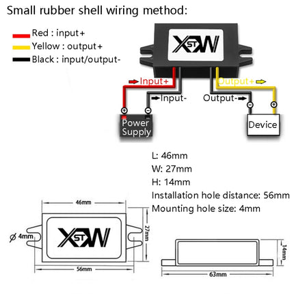 XWST DC 12/24V To 5V Converter Step-Down Vehicle Power Module, Specification:, 12V To 5V 1A Small Rubber Shell, 12V To 5V 2A Small Rubber Shell, 12V to 5V 3A Small Rubber Shell, 12/24V To 5V 8A Medium Rubber Shell, 12/24V To 5V 10A Medium Rubber Shell ...