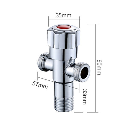 Stainless Steel Double Outlet Angle Valve Single Handle Double Control 1 In 2 Out Electroplating Wire Drawing Angle Valve, Plated, Drawing, Three Round Plated Cold Water, Three Round Plated Hot Water, Plum Wheel Plated Cold Water�����������������������...