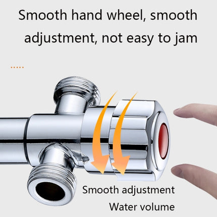 Stainless Steel Double Outlet Angle Valve Single Handle Double Control 1 In 2 Out Electroplating Wire Drawing Angle Valve, Plated, Drawing, Three Round Plated Cold Water, Three Round Plated Hot Water, Plum Wheel Plated Cold Water�����������������������...