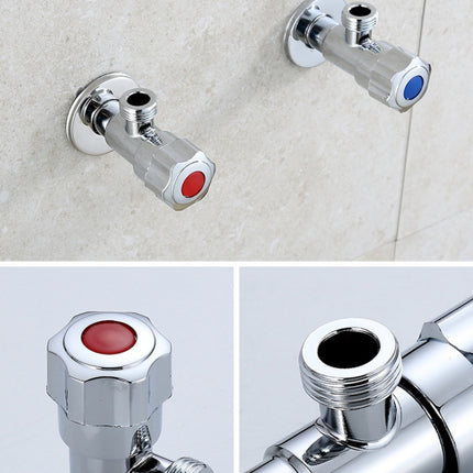 Stainless Steel Double Outlet Angle Valve Single Handle Double Control 1 In 2 Out Electroplating Wire Drawing Angle Valve, Plated, Drawing, Three Round Plated Cold Water, Three Round Plated Hot Water, Plum Wheel Plated Cold Water�����������������������...