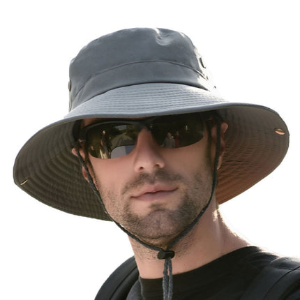 Outdoor Sun Hat Hiking Big Brim Breathable Sunscreen Fisherman Hat, Khaki, Black, Navy, Beige, Green Gray, Dark Gray, Brown