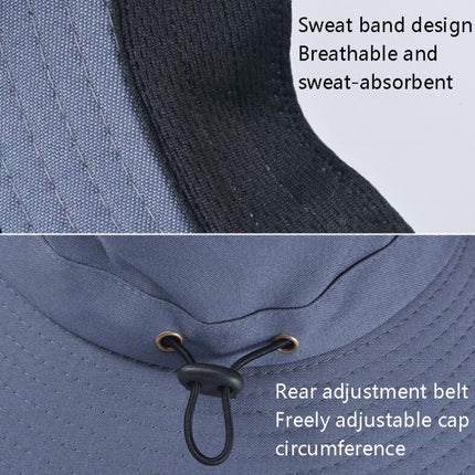 Outdoor Sun Hat Hiking Big Brim Breathable Sunscreen Fisherman Hat, Khaki, Black, Navy, Beige, Green Gray, Dark Gray, Brown