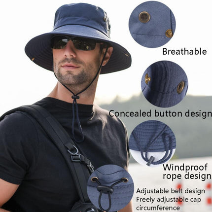 Outdoor Sun Hat Hiking Big Brim Breathable Sunscreen Fisherman Hat, Khaki, Black, Navy, Beige, Green Gray, Dark Gray, Brown