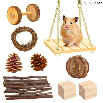 Hamster Toy Pet Rabbit Guinea Pig Parrot Play Grinding Wood Toys, 10 PCS / Set, 12 PCS / Set, 15 PCS / Set, 9 PCS / Set, 11 PCS / Set