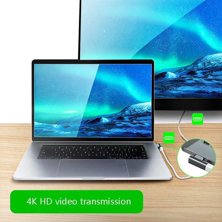 20 Pin Elbow Magnetic USB-C / Type-C Adapter Support Charging and 4K Video Transferring, Silver, Gray, Black