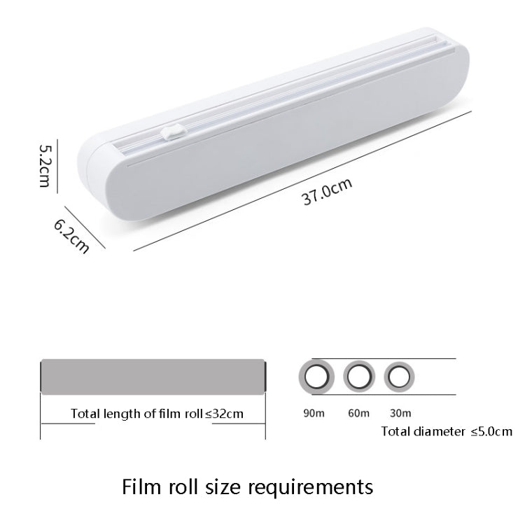 Suction Cup Type Cling Film Cutter Household Plastic Wrap Adjustable Storage Cutting Box, Suction Cup Cling Film Cutter