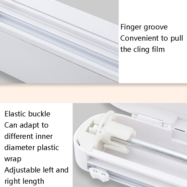 Suction Cup Type Cling Film Cutter Household Plastic Wrap Adjustable Storage Cutting Box, Suction Cup Cling Film Cutter