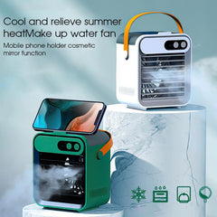 Mini aire acondicionado de refrigeración y humidificación USB, pequeño enfriador de aire doméstico, ventilador de escritorio refrigerado por agua