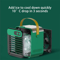 Mini aire acondicionado de refrigeración y humidificación USB, pequeño enfriador de aire doméstico, ventilador de escritorio refrigerado por agua