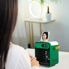 Mini aire acondicionado de refrigeración y humidificación USB, pequeño enfriador de aire doméstico, ventilador de escritorio refrigerado por agua