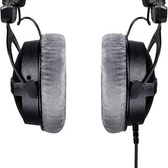 2 protectores auditivos para Beyerdynamic DT990/DT880/DT770 Pro (negro), (gris), (protector de haz de luz)