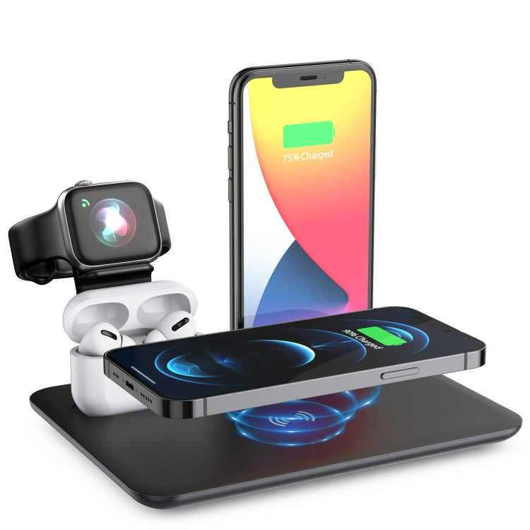 HQ-UD17 4 in 1 Wireless Charger Phone Holder Charging Base for iPhone, iWatch, AirPods and Other Android Phones, HQ-UD17