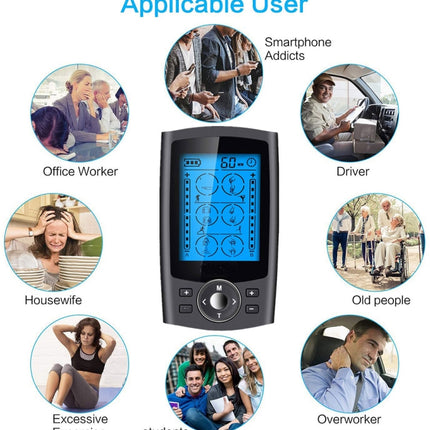 24-Mode Digital Electronic Pulse Massager Intelligent Whole Body Physical Therapy Meridian Massager, US Plug, EU Plug, AU Plug, UK Plug