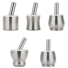 Kitchen 304 Stainless Steel Garlic Masher Spice Bean Nut Grinder, Straight Shape, Waist Shape, Drum Shape, Big Bowl Shape, Large Drum Shape