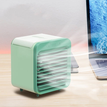 Desktop Humidification Spray USB Water-cooled Fan, Green, Black and White