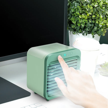 Desktop Humidification Spray USB Water-cooled Fan, Green, Black and White