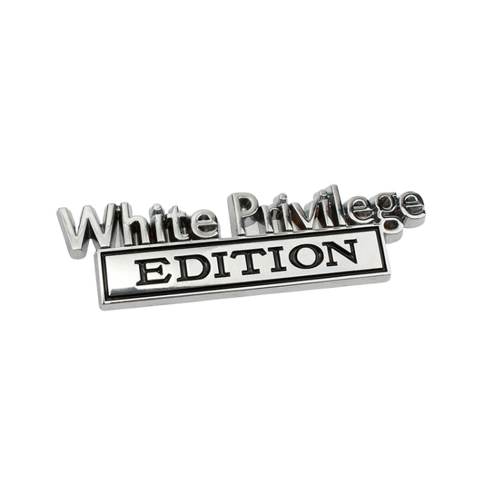 2 PCS Car Metal Leaf Board Car Logo White Privilege Edition Modified Car Body Sticker Sign, White Privilege