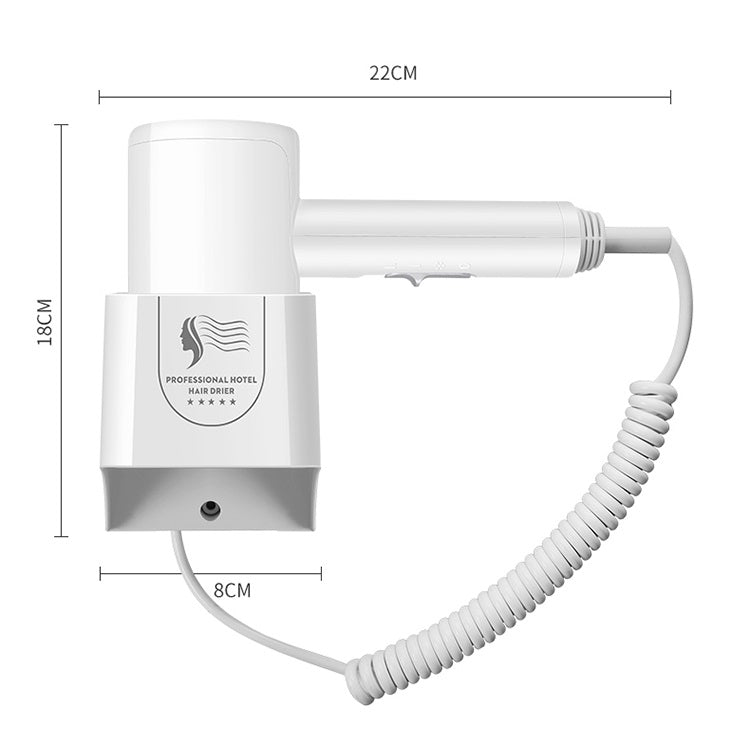Hotel Hair Dryer Wall Mount High Power Hair Dryer Household Hair Cylinder Dryer, CN Plug, White, Black, Hotel Hairdryer White