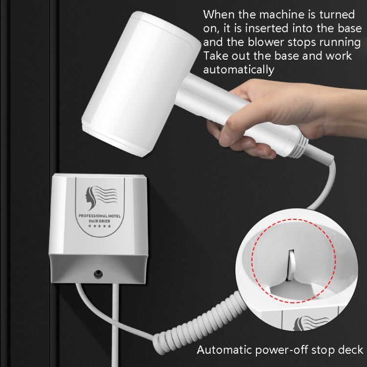 Hotel Hair Dryer Wall Mount High Power Hair Dryer Household Hair Cylinder Dryer, CN Plug, White, Black, Hotel Hairdryer White